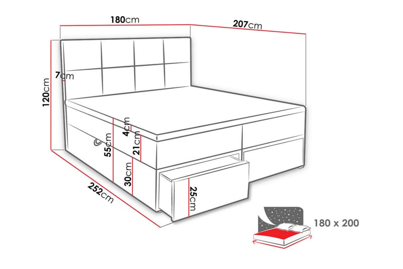 Bodskatan Sängpaket Kontinentalsäng 180x200 cm - Mörkgrå - Möbler - Säng - Komplett sängpaket