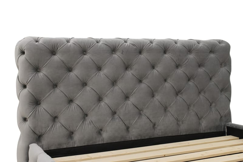 Chesterfield Komplett Sängpaket Sängram med Madrass 120x200 cm - Grå - Möbler - Säng - Komplett sängpaket