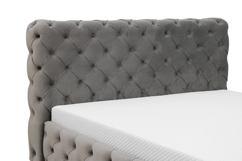 Chesterfield Komplett Sängpaket Sängram med Madrass 120x200 cm - Grå - Möbler - Säng - Komplett sängpaket