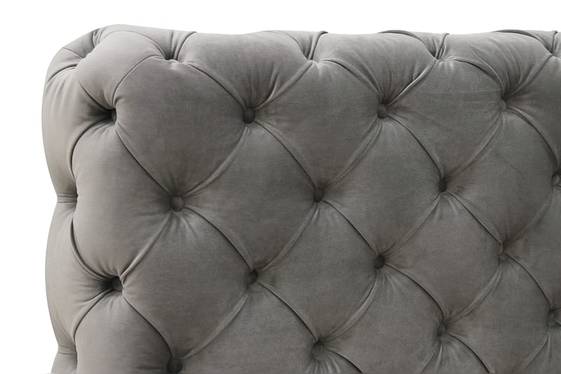 Chesterfield Komplett Sängpaket Sängram med Madrass 120x200 cm - Grå - Möbler - Säng - Komplett sängpaket