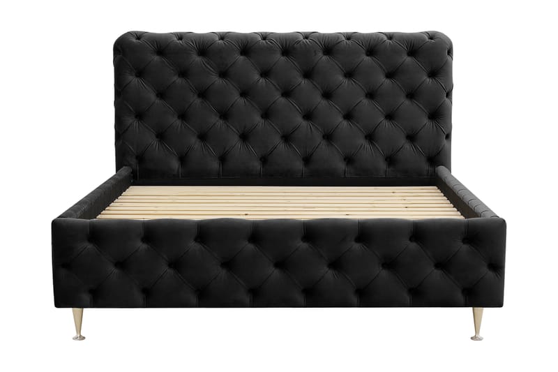 Chesterfield Komplett Sängpaket Sängram med Madrass 120x200 cm - Svart - Möbler - Säng - Komplett sängpaket