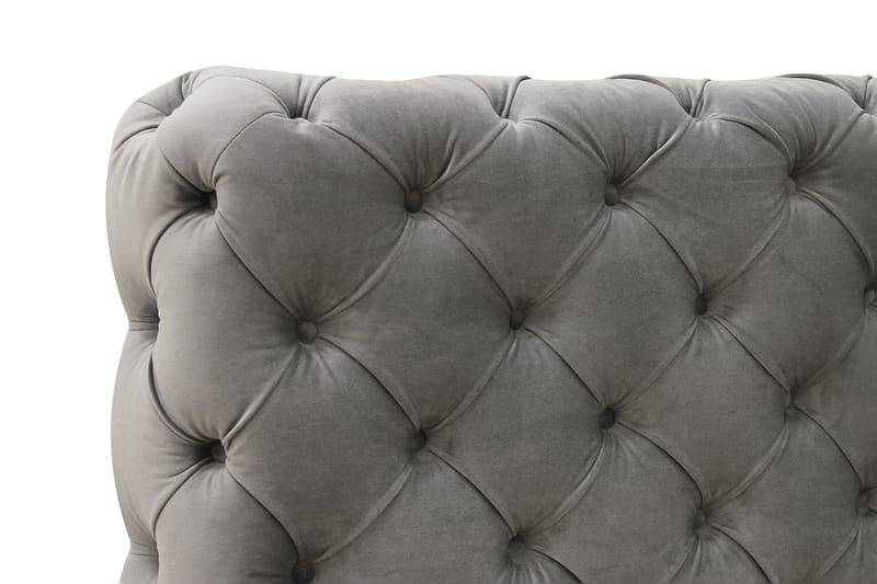 Chesterfield Komplett Sängpaket Sängram med Madrass 160x200 cm - Grå - Möbler - Säng - Komplett sängpaket