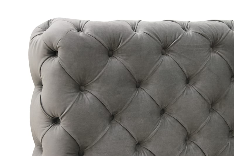 Chesterfield Komplett Sängpaket Sängram med Madrass 160x200 cm - Grå - Möbler - Säng - Komplett sängpaket