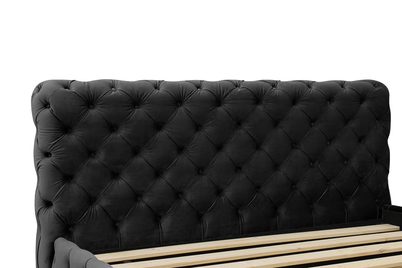 Chesterfield Komplett Sängpaket Sängram med Madrass 160x200 cm - Svart - Möbler - Säng - Komplett sängpaket