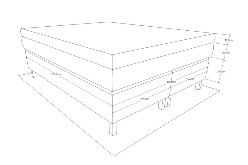 Grand Komplett Sängpaket 160x200 cm Fast Latex - Ljusgrå - Möbler - Säng - Komplett sängpaket