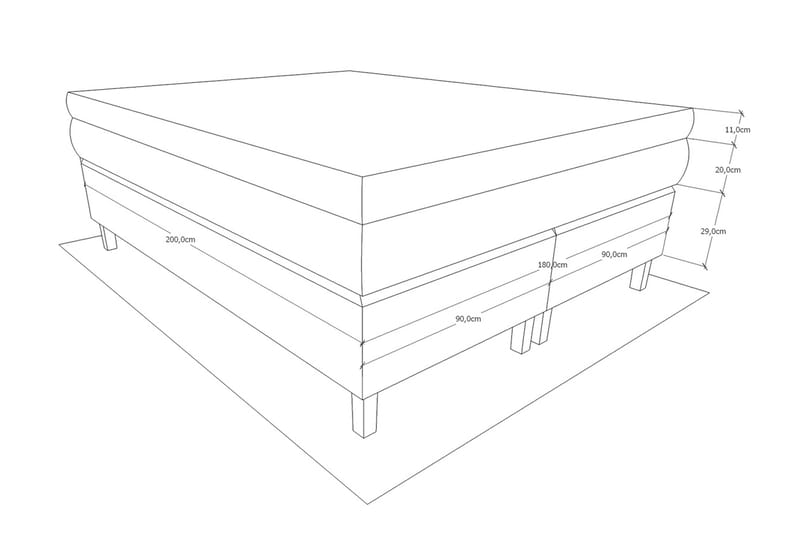 Grand Kontinentalsäng Komplett Sängpaket 180x200 cm - Möbler - Säng - Komplett sängpaket