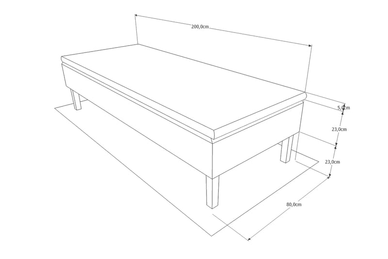 Viken Bas Ramsäng 80x200 - Ancona Grå - Möbler - Säng - Enkelsäng