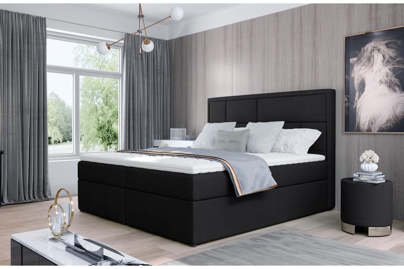 Emeron Sängpaket 140x200 cm - Svart - Komplett sängpaket - Enkelsäng - Dubbelsäng - Familjesäng