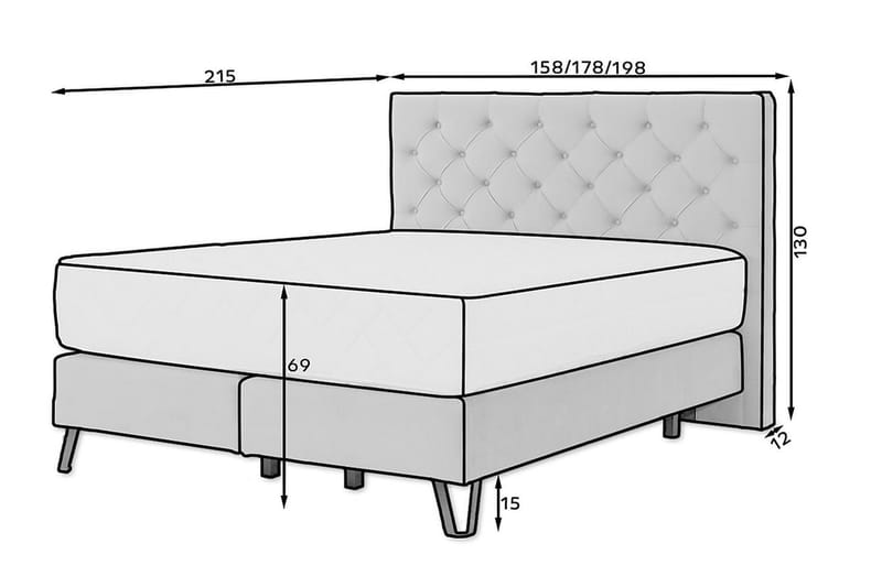 Katsumi Sängpaket Ramsäng 160x200 cm - Grå - Möbler - Säng - Komplett sängpaket