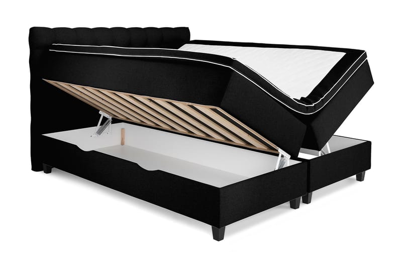 Royal Kontinentalsäng med Förvaring 160x200 cm - Svart (+Fler val) - Komplett sängpaket - Kontinentalsäng