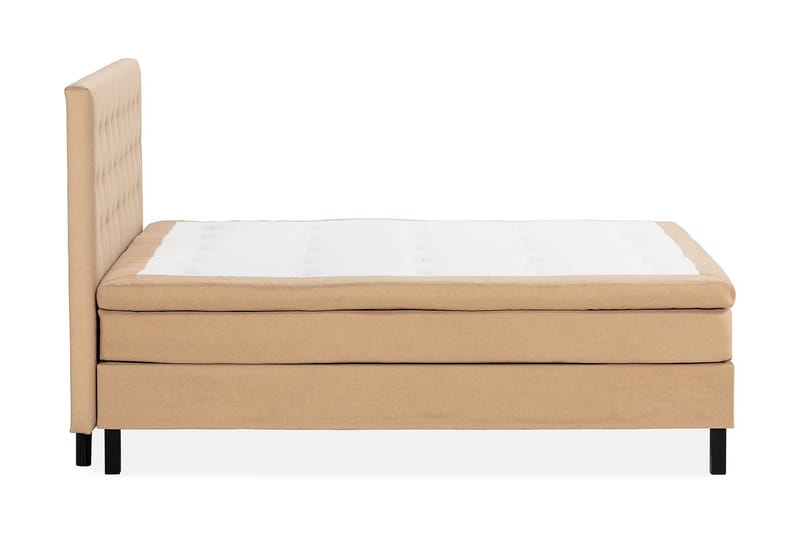 Scarlett Sängpaket 150x200 Skummadrass - Knappad gavel Beige - Möbler - Säng - Komplett sängpaket