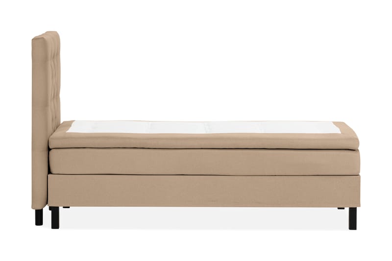 Scarlett Sängpaket 90x200 Skummadrass - Djuphäftad gavel Beige - Komplett sängpaket - Kontinentalsäng - Dubbelsäng - Familjesäng