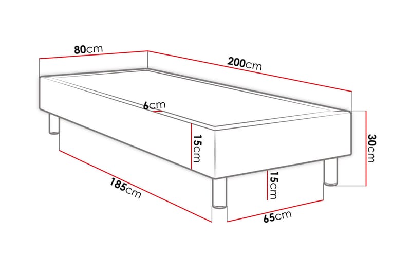 Adeliza Kontinentalsäng 80x200 cm - Grå - Kontinentalsäng