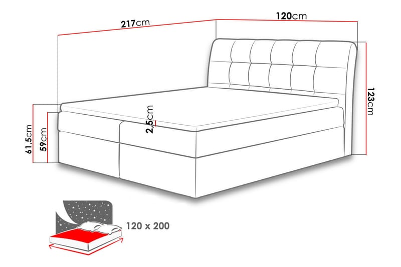 Alvik Kontinentalsäng 120x200 - Beige - Möbler - Säng - Kontinentalsäng