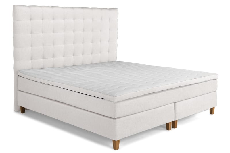 Elite Basic Sängpaket 210x210Fast/Fast Elastiskt Skum - Beige - Komplett sängpaket - Kontinentalsäng - Dubbelsäng - Familjesäng