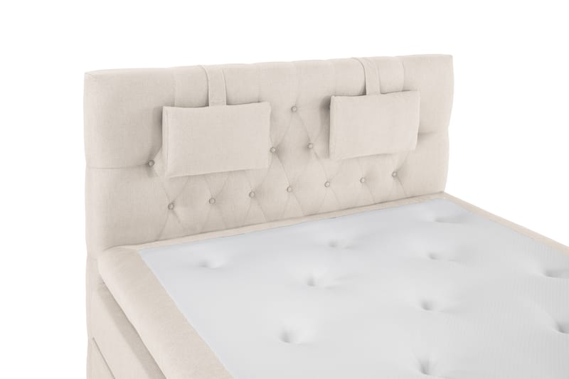 Lucky Komplett Sängpaket 140x200 Polyeter Diamant Sänggavel - Nackkudde Liten Beige - Möbler - Säng - Komplett sängpaket