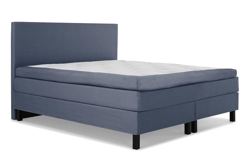 Lucky Komplett Sängpaket 180x200 Memory Slät Sänggavel - Mörkblå - Komplett sängpaket - Kontinentalsäng - Dubbelsäng