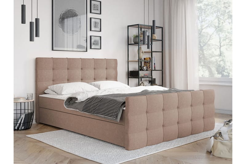 Milano Kontinentalsäng 160x210 cm - Rosa|Beige - Möbler - Säng - Kontinentalsäng