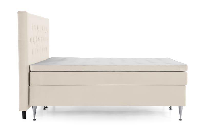 Royal Velvet Komplett Sängpaket 160x200  Beige med höga s - Beige med höga silverben - Kontinentalsäng
