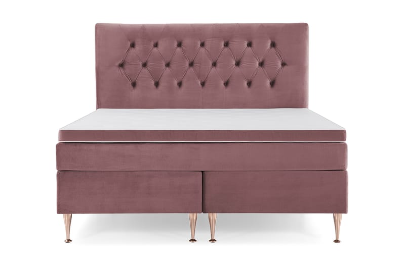 Royal Velvet Komplett Sängpaket 160x200 cm - Rosa med Höga Rosében - Möbler - Säng - Komplett sängpaket