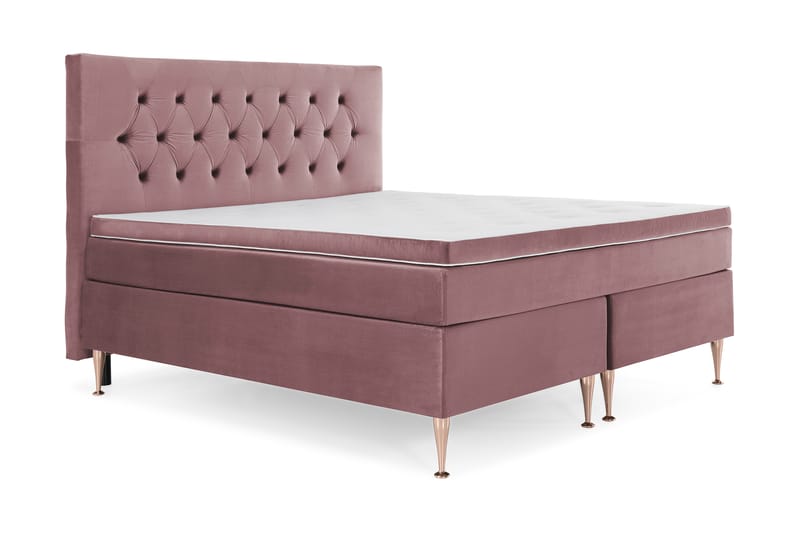 Royal Velvet Komplett Sängpaket 160x200 cm - Rosa med Höga Rosében - Möbler - Säng - Komplett sängpaket