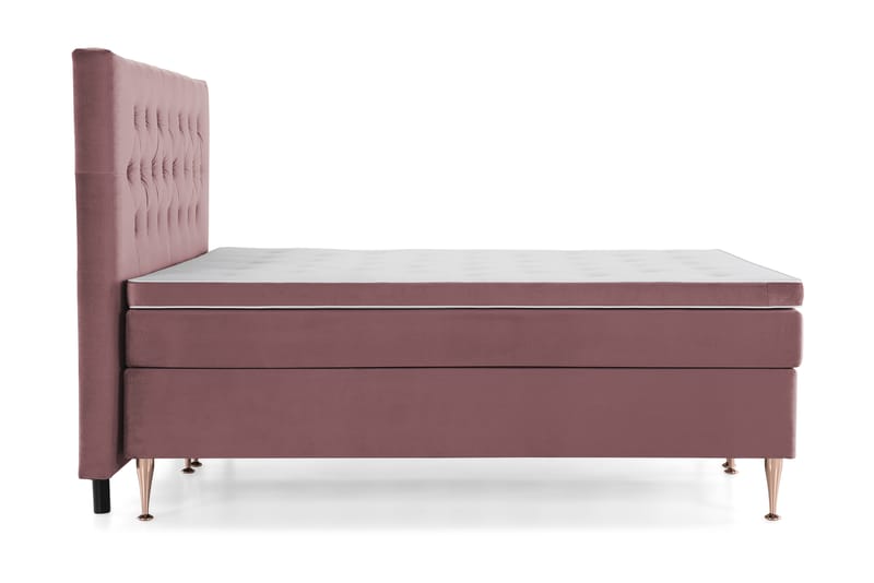 Royal Velvet Komplett Sängpaket 160x200 cm - Rosa med Höga Rosében - Möbler - Säng - Komplett sängpaket