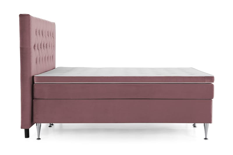 Royal Velvet Komplett Sängpaket 160x200 cm - Rosa med Höga Silverben - Möbler - Säng - Komplett sängpaket