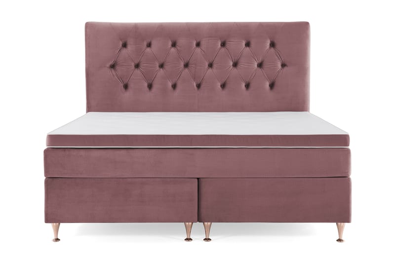 Royal Velvet Komplett Sängpaket 160x200 cm - Rosa med Låga Rosében - Möbler - Säng - Komplett sängpaket