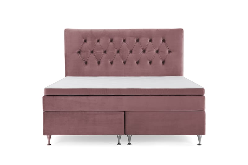 Royal Velvet Komplett Sängpaket 160x200 cm - Rosa med Låga Silverben - Möbler - Säng - Komplett sängpaket