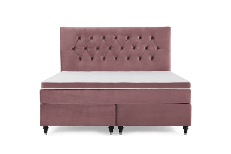 Royal Velvet Komplett Sängpaket 160x200 cm - Rosa med Svarvade ben - Möbler - Säng - Komplett sängpaket