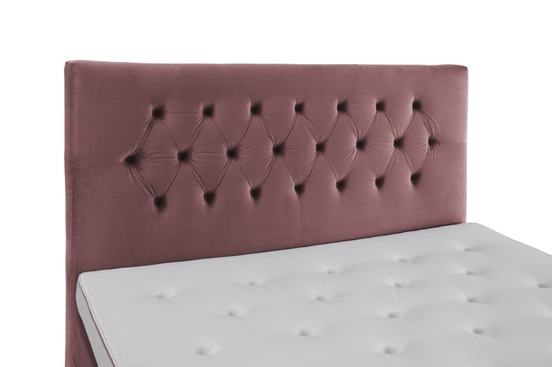 Royal Velvet Komplett Sängpaket 160x200 - Rosa med Svarvade ben - Kontinentalsäng - Dubbelsäng