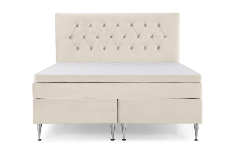 Royal Velvet Komplett Sängpaket 180x200  Beige med höga s - Beige med höga silverben - Komplett sängpaket - Kontinentalsäng