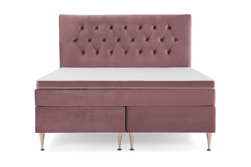 Royal Velvet Komplett Sängpaket 180x200 cm - Rosa med Höga Rosében - Möbler - Säng - Komplett sängpaket