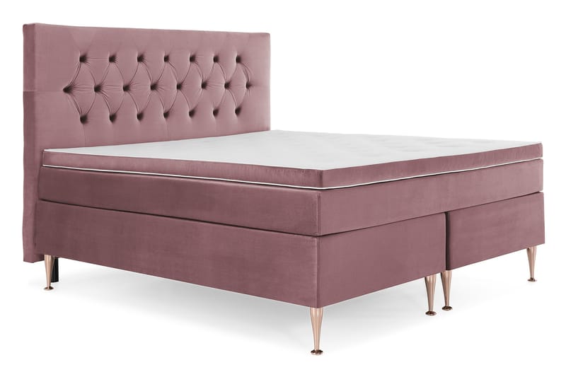 Royal Velvet Komplett Sängpaket 180x200 cm - Rosa med Höga Rosében - Möbler - Säng - Komplett sängpaket