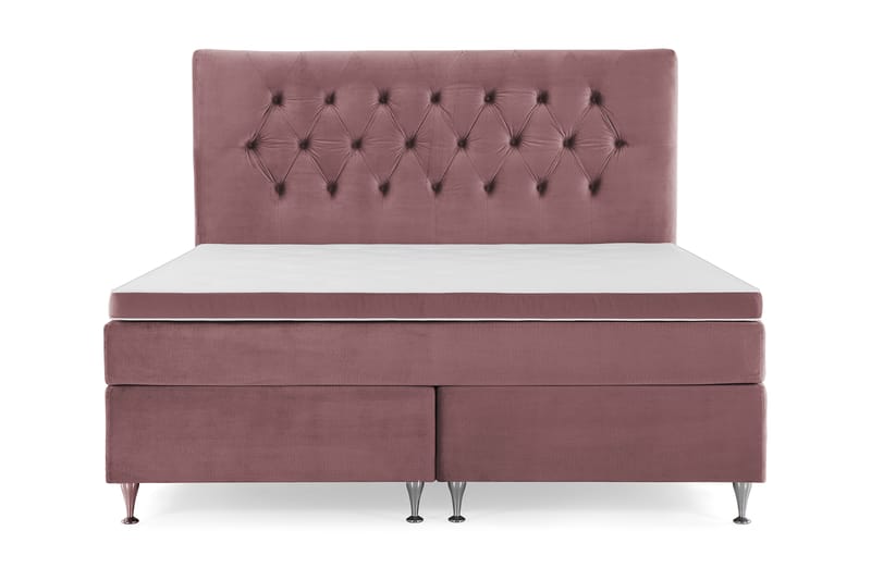 Royal Velvet Komplett Sängpaket 180x200 cm - Rosa med Låga Silverben - Möbler - Säng - Komplett sängpaket