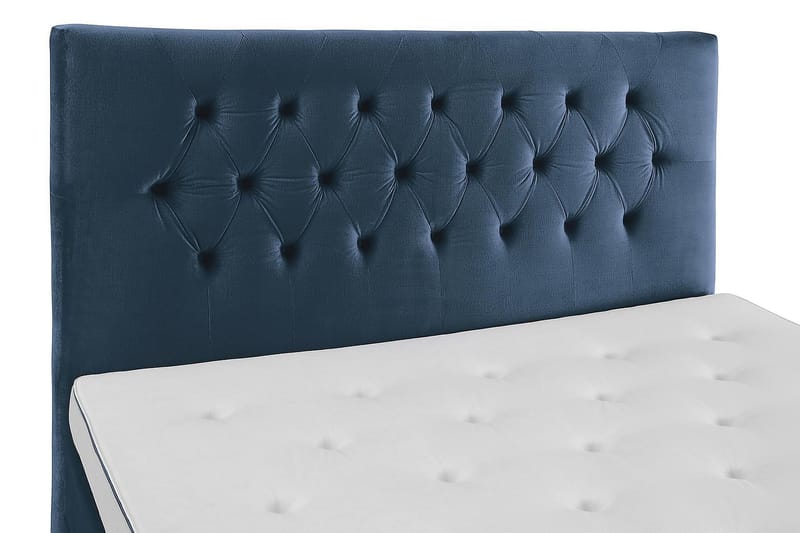 Royal Velvet Komplett Sängpaket 180x200 - Mörkblå med Höga Silverben - Kontinentalsäng - Dubbelsäng