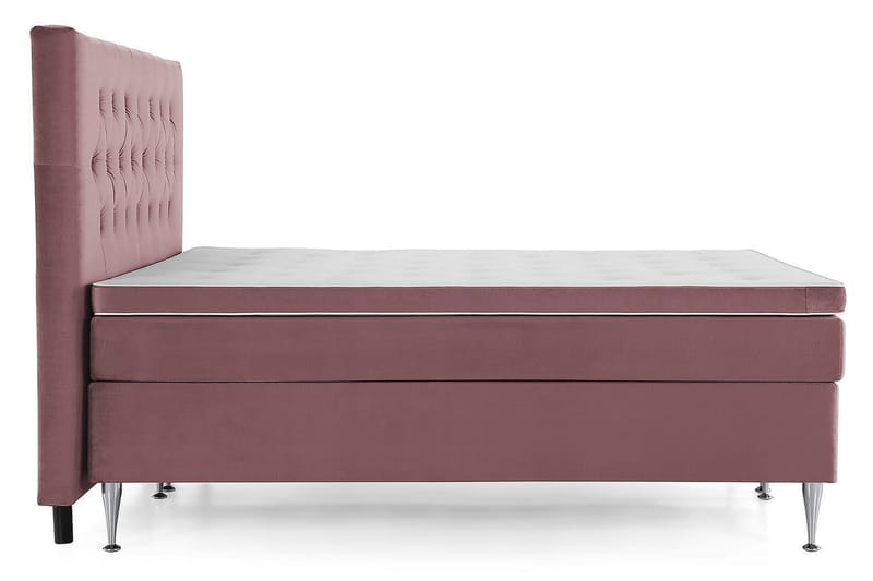 Royal Velvet Komplett Sängpaket 180x200  Rosa med Höga Si - Rosa med Höga Silverben - Kontinentalsäng - Dubbelsäng