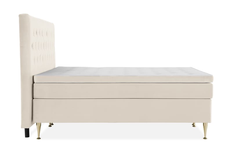 Royal Velvet Komplett Sängpaket 210x210 cm - Beige med höga guldben - Möbler - Säng - Komplett sängpaket