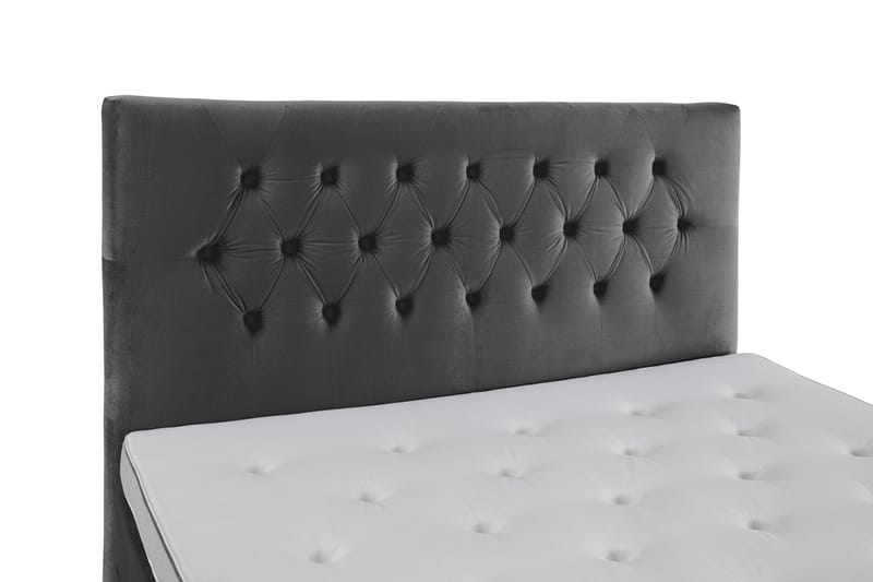 Royal Velvet Komplett Sängpaket 210x210 cm - Mörkgrå med Låga Silverben - Möbler - Säng - Kontinentalsäng