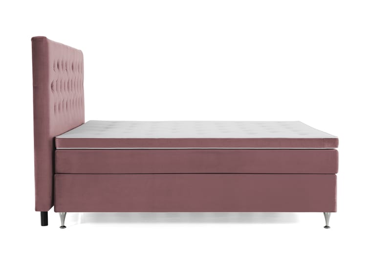 Royal Velvet Komplett Sängpaket 210x210 cm - Rosa med Låga Silverben - Möbler - Säng - Kontinentalsäng