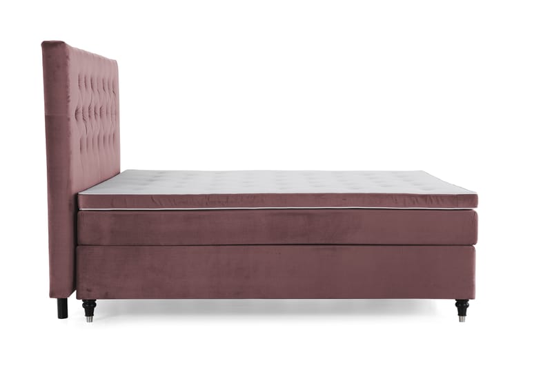 Royal Velvet Komplett Sängpaket 210x210 cm - Rosa med Svarvade ben - Möbler - Säng - Komplett sängpaket