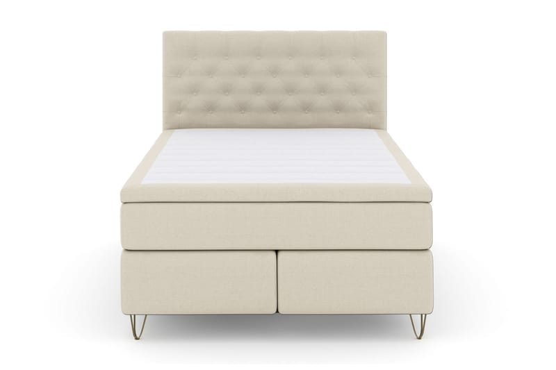 Select No 4 Komplett Sängpaket 140x200 Fast/Medium - Beige/Metall V-form - Möbler - Säng - Komplett sängpaket