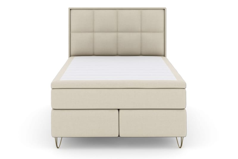 Select No 4 Komplett Sängpaket 140x200 Medium - Beige/Metall V-form - Möbler - Säng - Komplett sängpaket