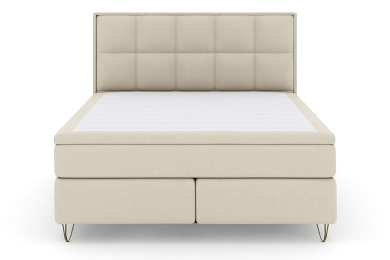 Select No 4 Komplett Sängpaket 180x200 Fast/Medium - Beige/Metall V-form - Möbler - Säng - Komplett sängpaket