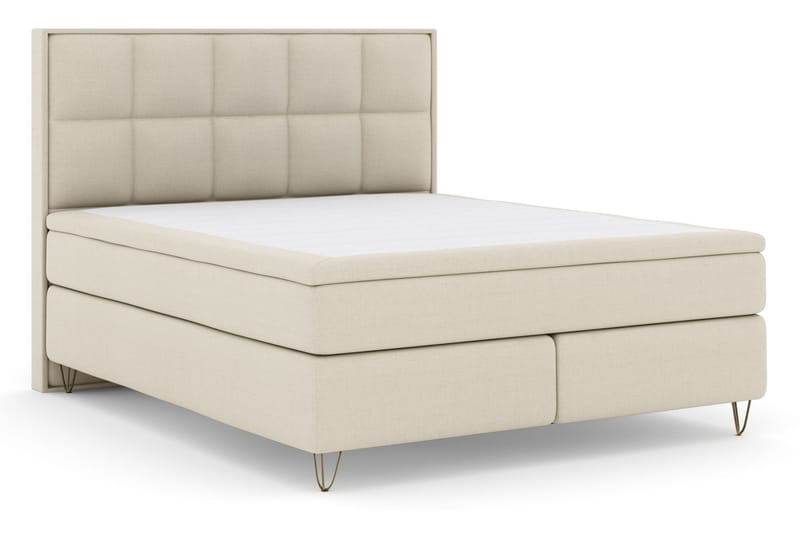 Select No 4 Komplett Sängpaket 180x200 Fast/Medium - Beige/Metall V-form - Möbler - Säng - Komplett sängpaket