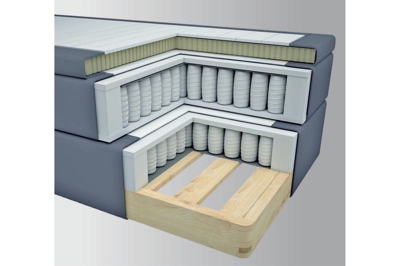 Select No 4 Kontinentalsäng 120x200 Fast - Ljusgrå/Metall V-Form - Möbler - Säng - Kontinentalsäng