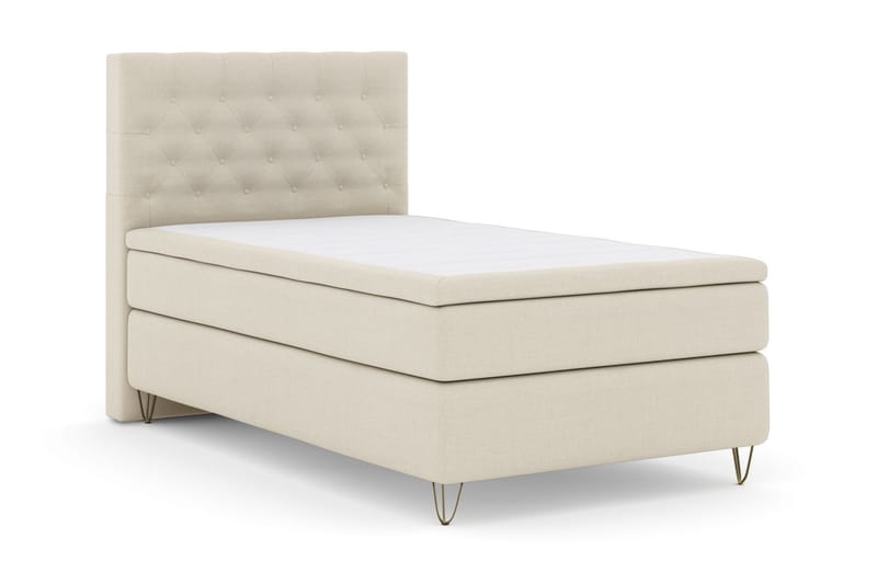 Select No 5 Komplett Sängpaket 120x200 Medium Latex - Beige/Metall V-form - Komplett sängpaket - Kontinentalsäng