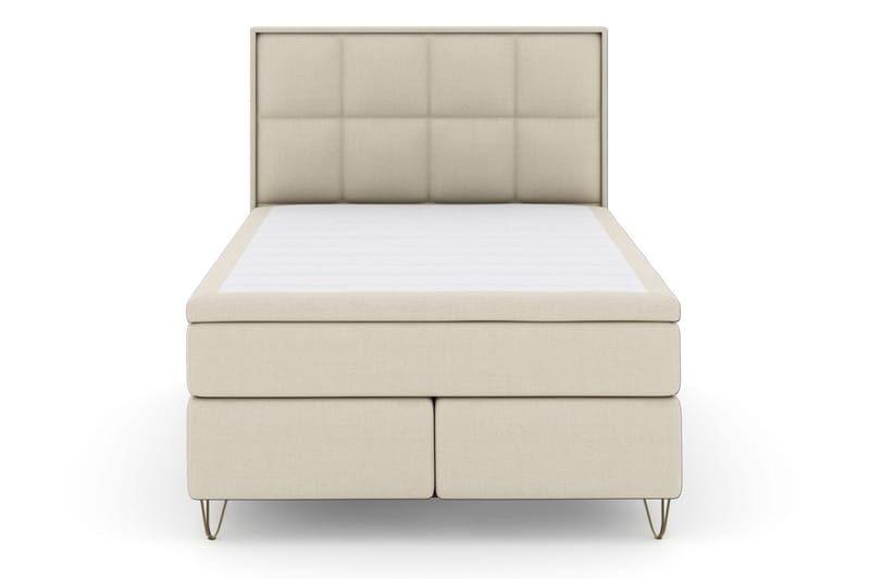 Select No 5 Komplett Sängpaket 160x200 Medium Latex - Beige/Metall V-form - Komplett sängpaket - Kontinentalsäng - Dubbelsäng