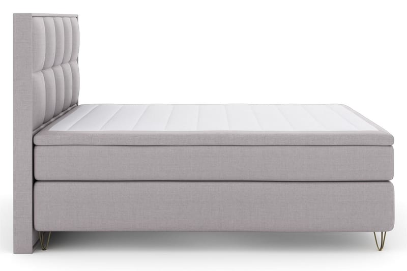 Select No 5 Komplett Sängpaket 160x200 Medium Latex - Ljusgrå/Metall V-form - Komplett sängpaket - Kontinentalsäng - Dubbelsäng
