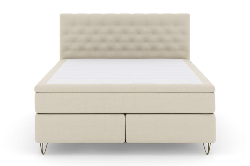 Select No 5 Komplett Sängpaket 210x210 Fast Watergel - Beige/Metall V-form - Möbler - Säng - Komplett sängpaket